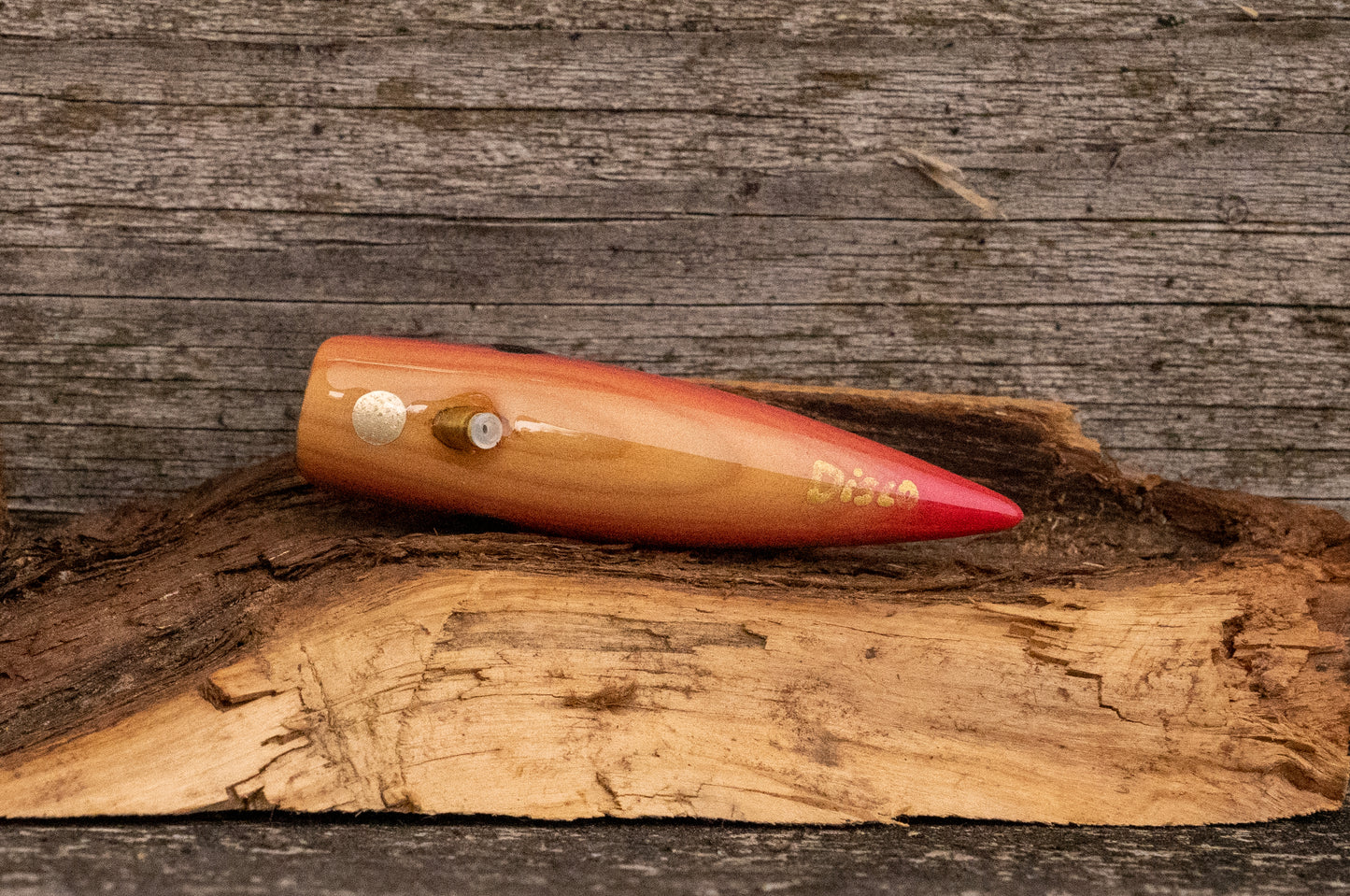 Custom Yew 2.75 inch - Pink stripe with purple scales over green back and red tail with UV