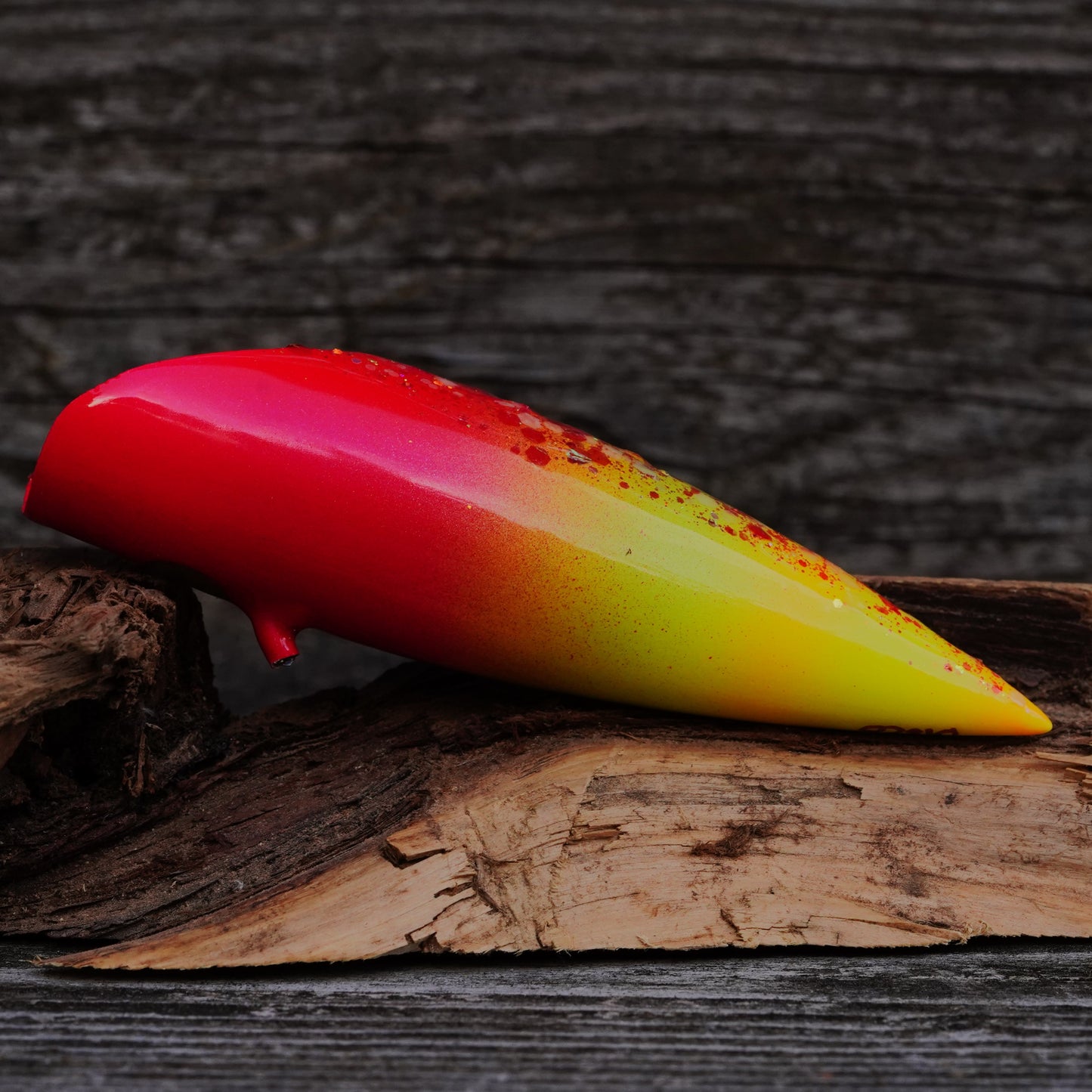 Medium Tyee Pool Special - Red Head Yellow Body with UV/Glow