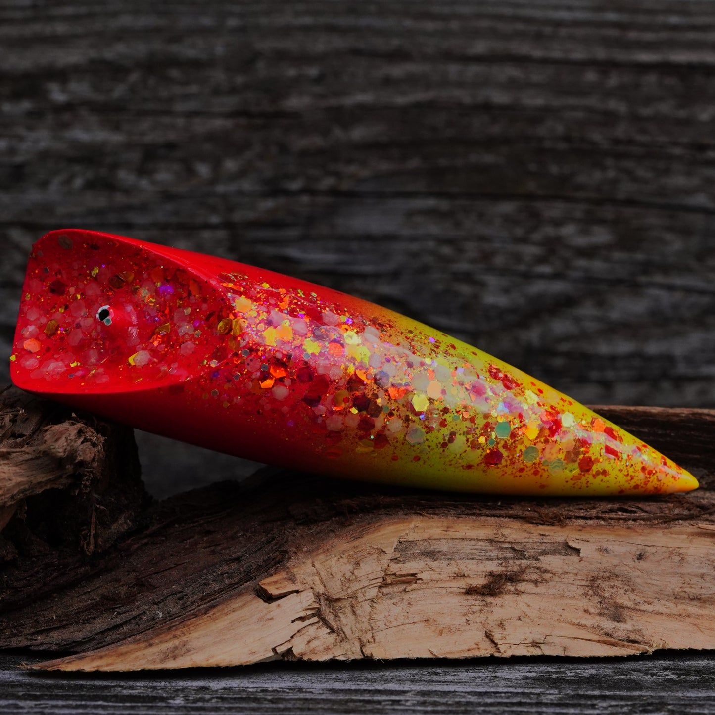 Medium Tyee Pool Special - Red Head Yellow Body with UV/Glow