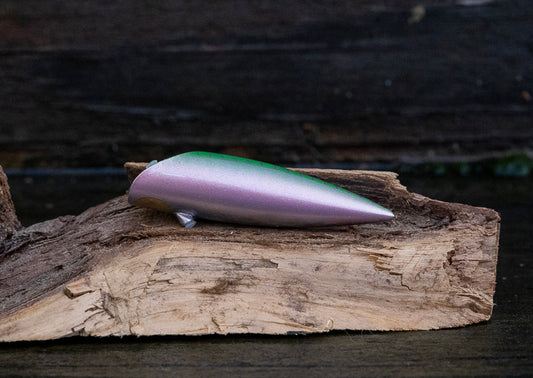 Custom 2.5" Plug - Green Scale Pink Side Silver Belly with UV