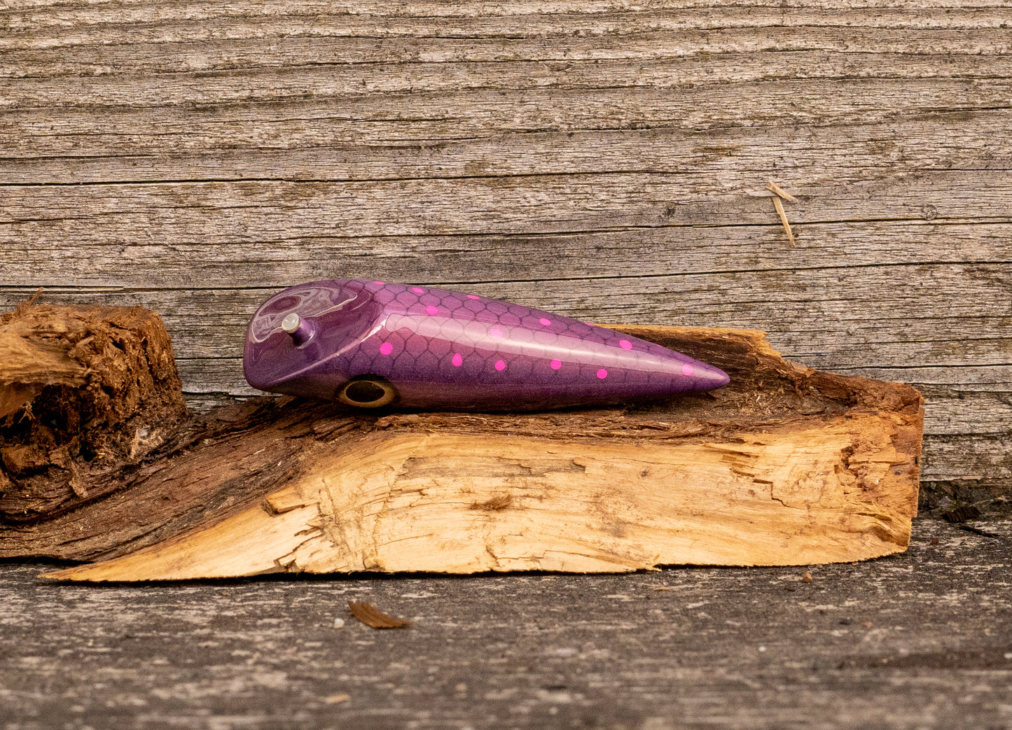 3.25 inch Custom - Purple scale and back with UV spots and GLO