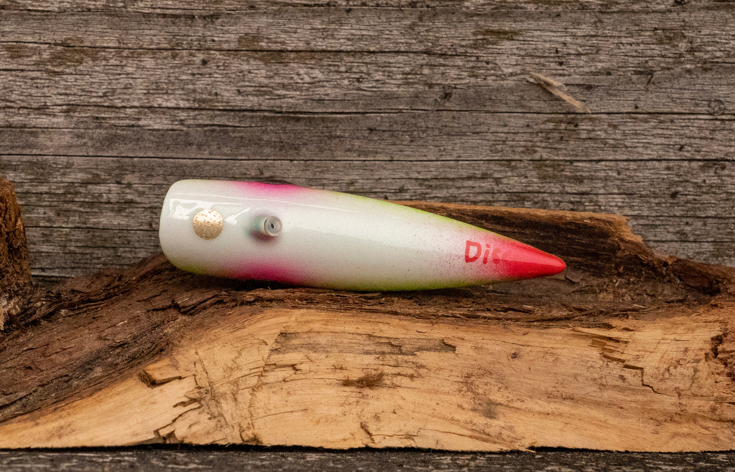 Custom 3 inch - Green back and scale with pink eye spot and red tail with UV