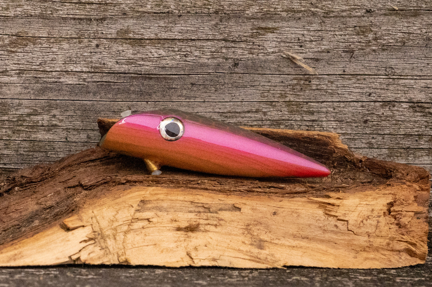 Custom Yew 2.75 inch - Pink stripe with purple scales over green back and red tail with UV