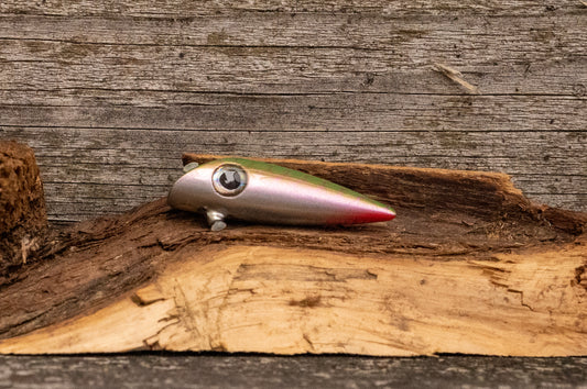 Custom 1.5 inch - Green scale with pink stripe and red tail with UV