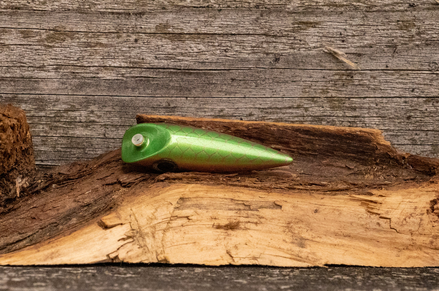 Custom 1.5 inch - Green scale with pink stripe and red tail with UV