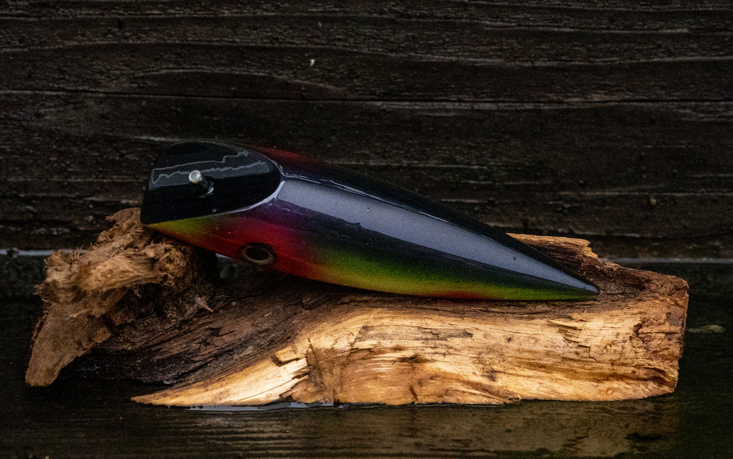 Medium Tyee Pool Special - Black colour shifting back with green and red accents with UV