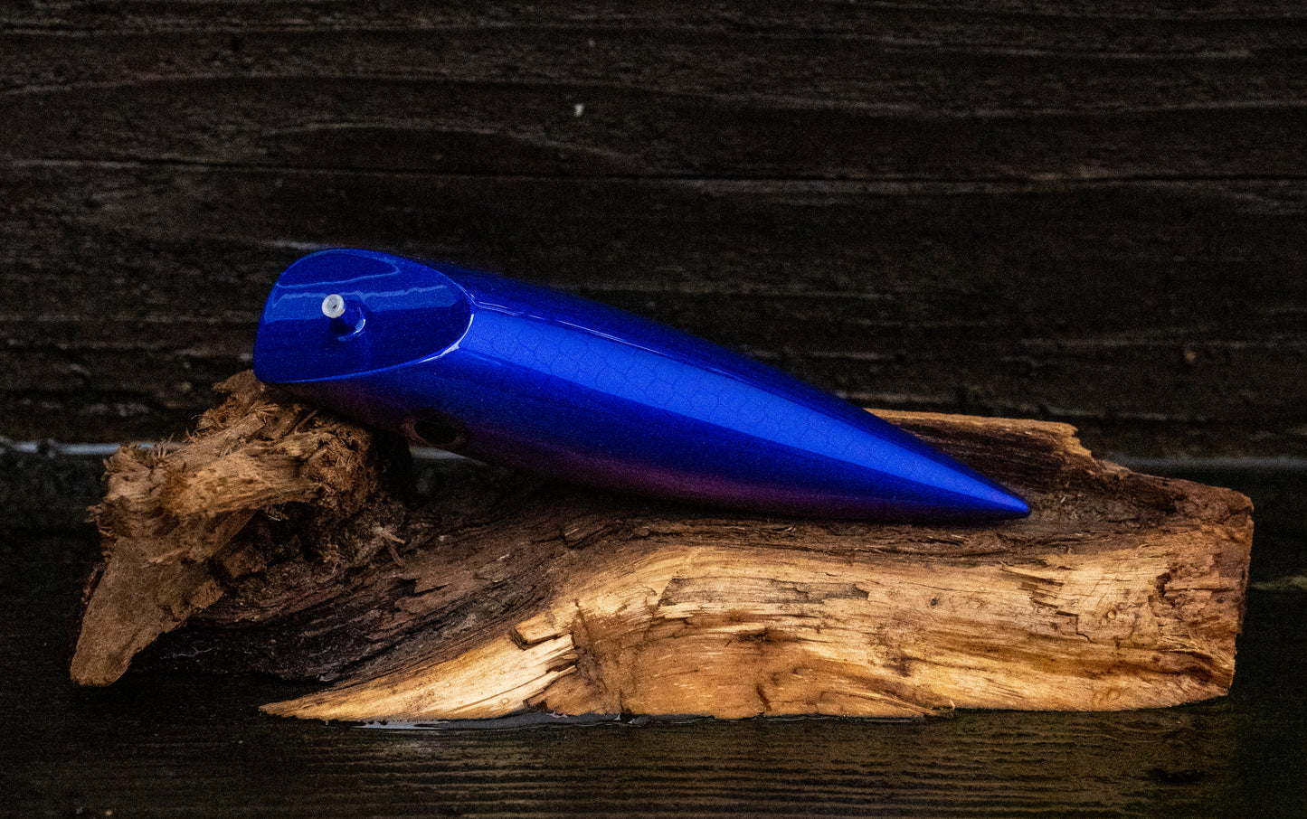 4.5 inch Custom - Blue scale back with purple stripe with UV