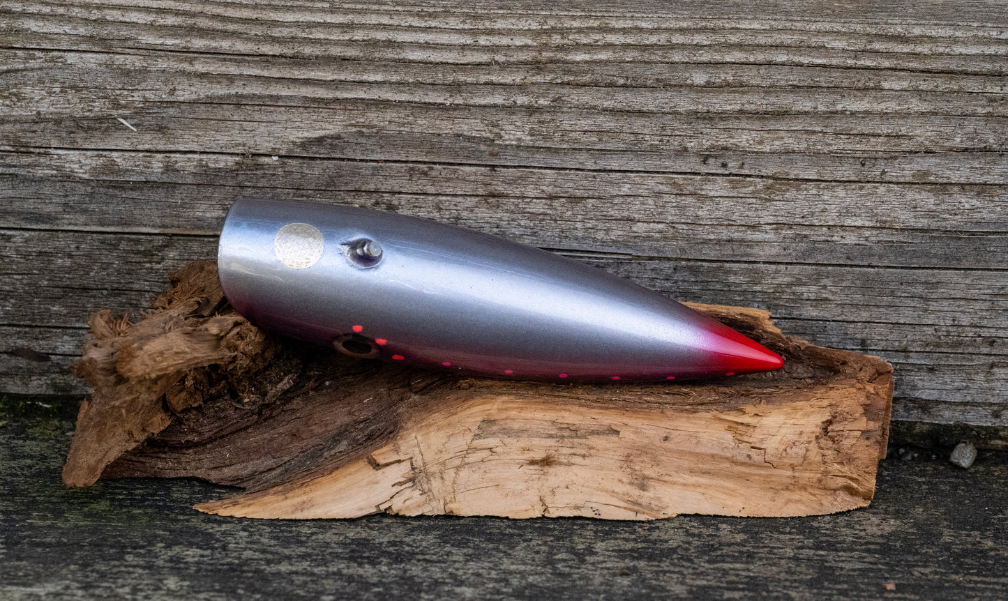 Medium Signature - Blue back with pink stripe and UV dots over metallic base