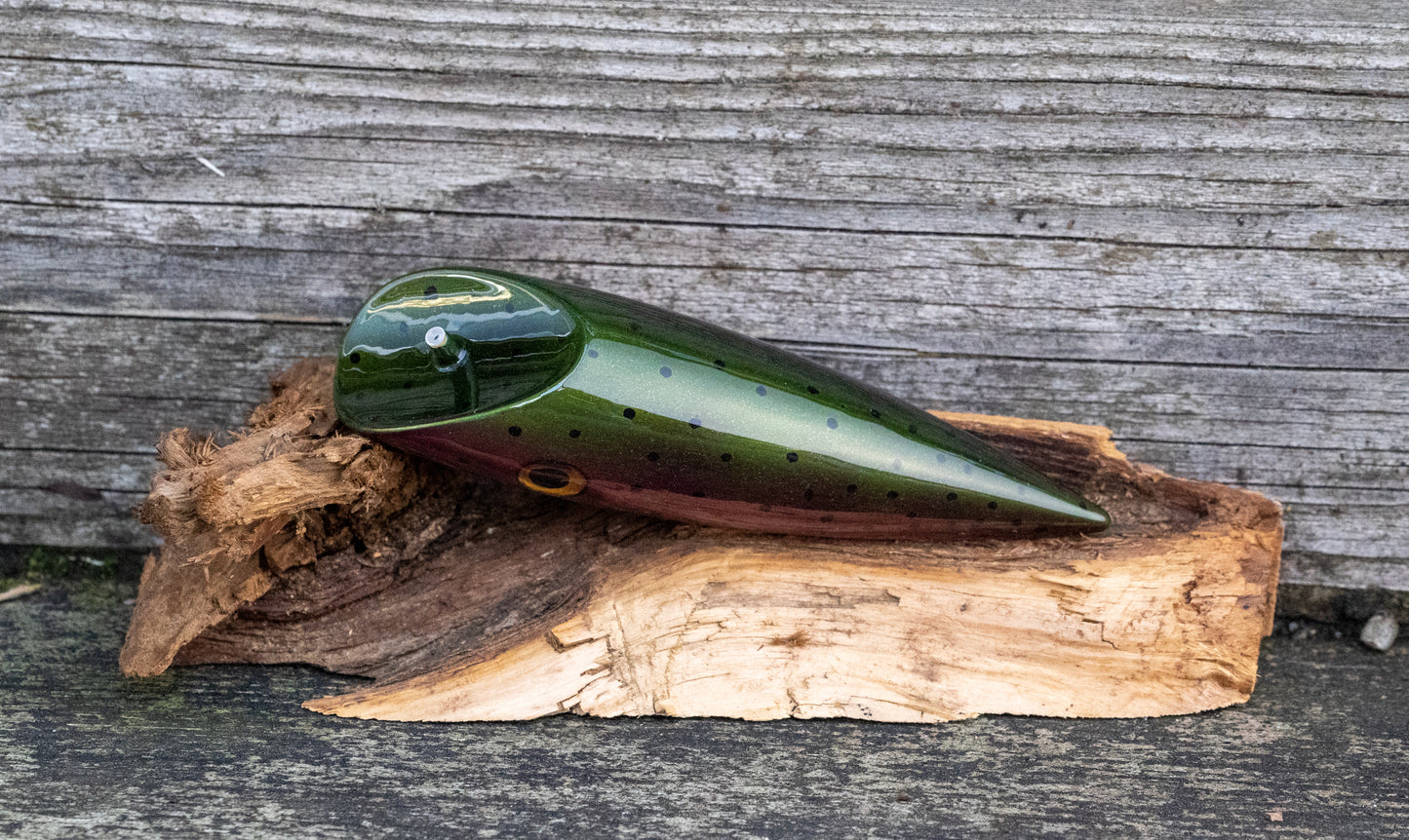 Medium Signature - Trout replica with dark back and parr marks with UV