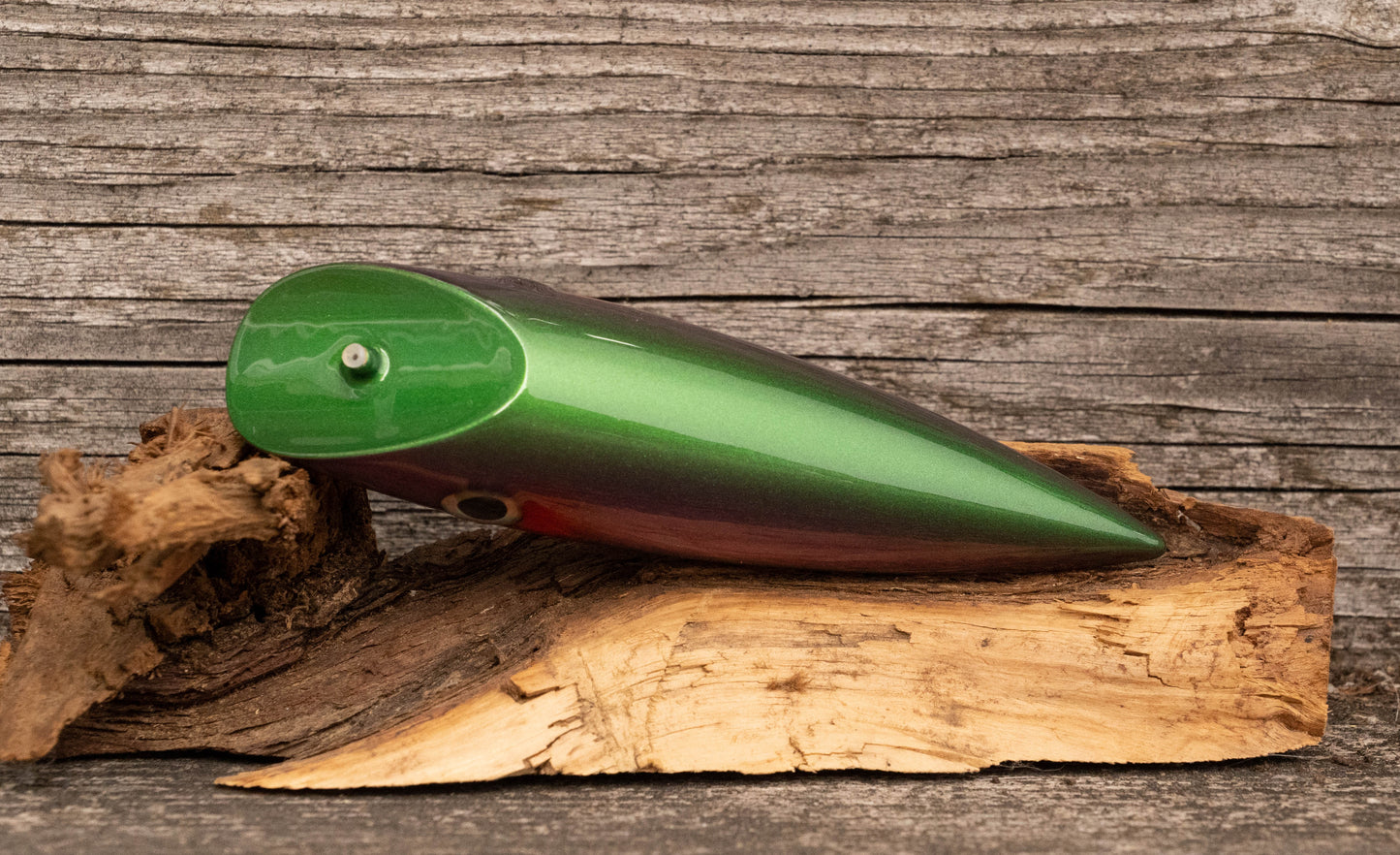 Medium Signature - Green rainbow fleck back with red accents with UV